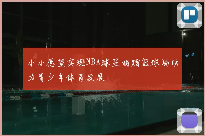 小小愿望实现NBA球星捐赠篮球场助力青少年体育发展